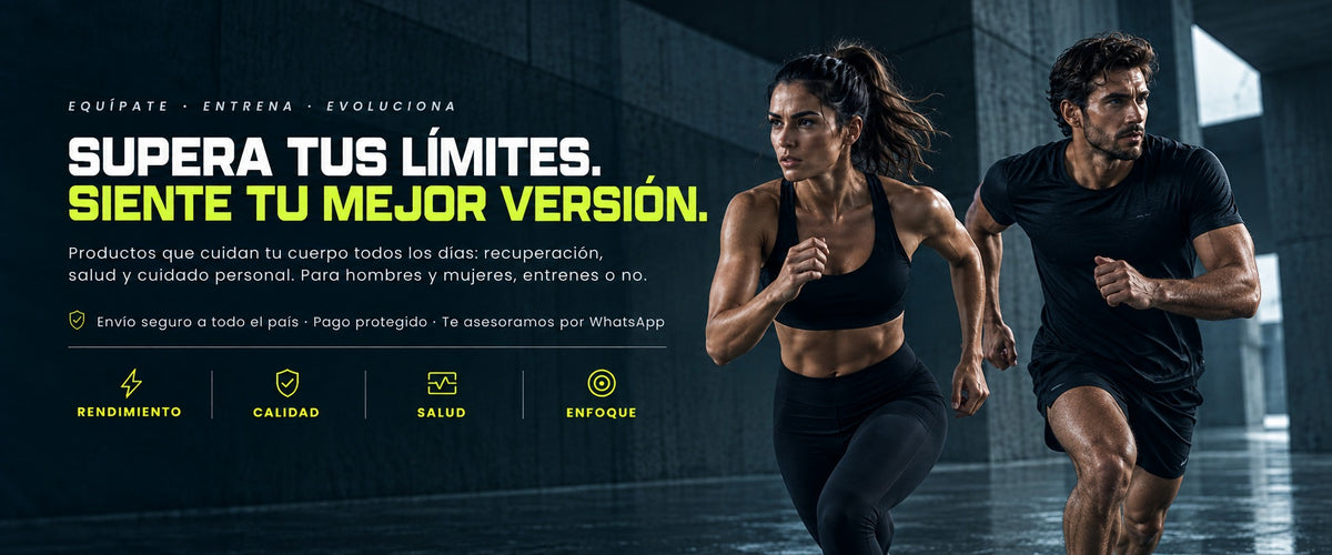 Arka: supera tus limites, siente tu mejor version. Mujer y hombre corriendo.